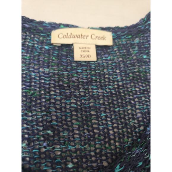 Coldwater Creek Long Sleeve V Neck Confetti Blue Knit Pullover Sweater Sz 4 - Picture 7 of 7
